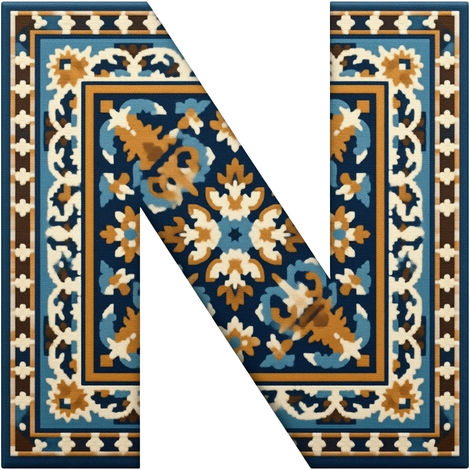 letter ن made out of persian carpet texture emoji