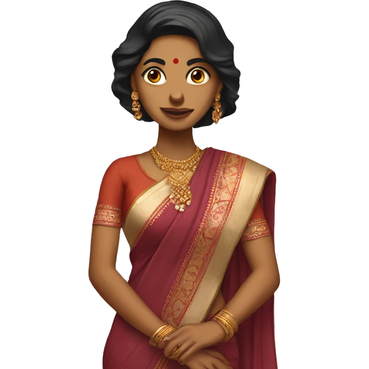 Indian women in modern saree poining  emoji