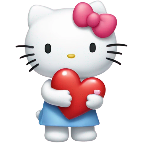 hello kitty holding heart  emoji
