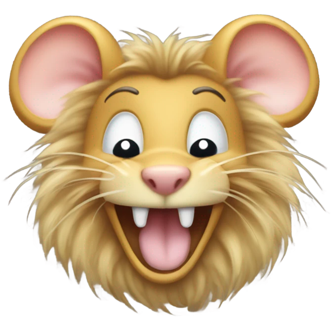 Tan mouse with lion's mane is evil laughing emoji