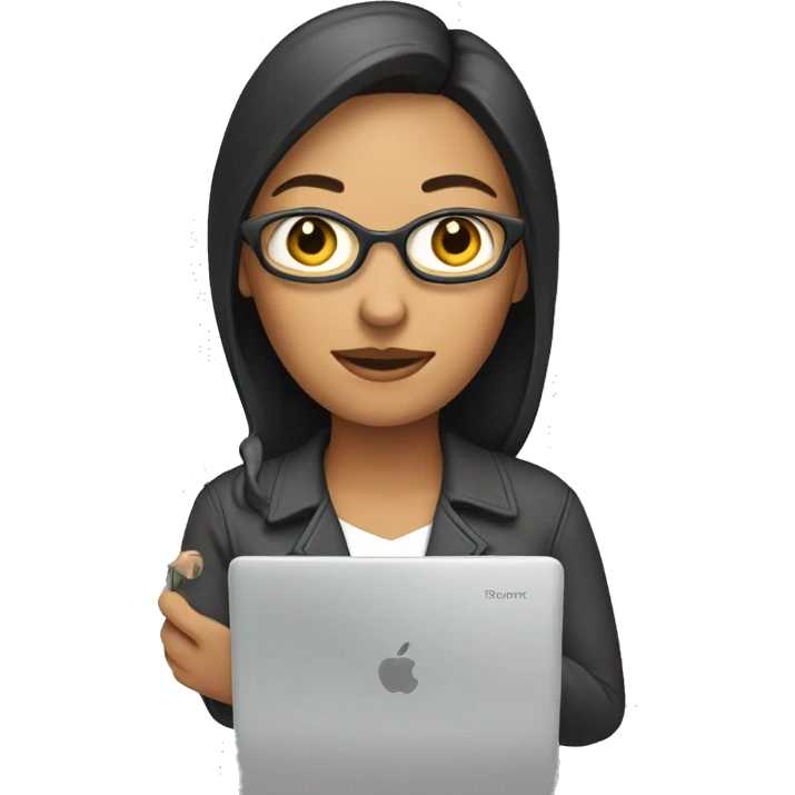 A woman with a pc in hands emoji