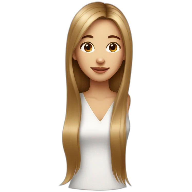 French girl straight hair emoji