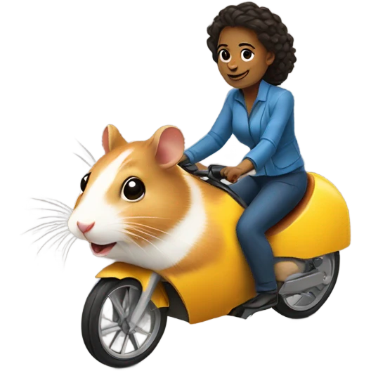 Woman riding a hamster emoji