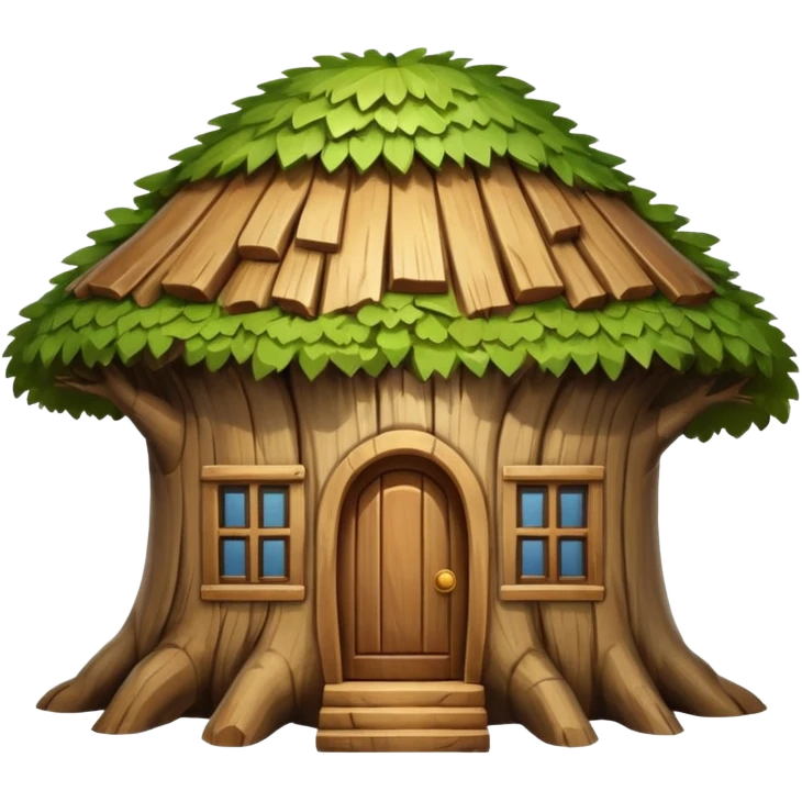 house from tree trunk emoji