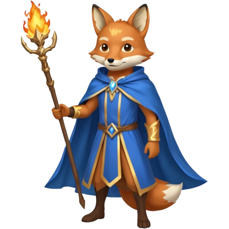 full body fox fire wizard blue cape emoji