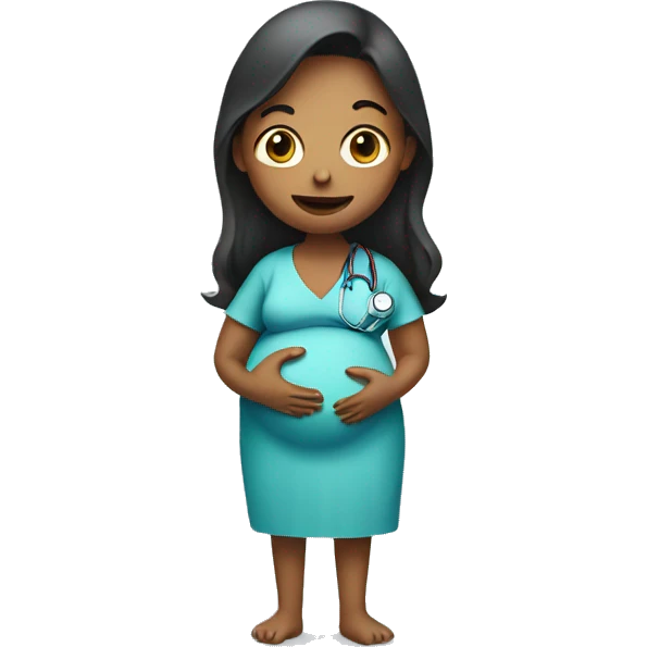 pregnant woman talking to a doctor emoji