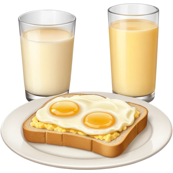 Breakfast ( bread + egg + glass of milk) emoji