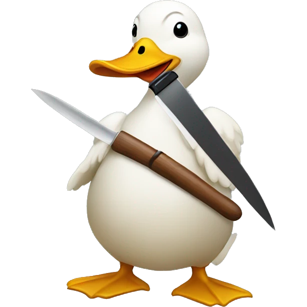Duck holding knife emoji
