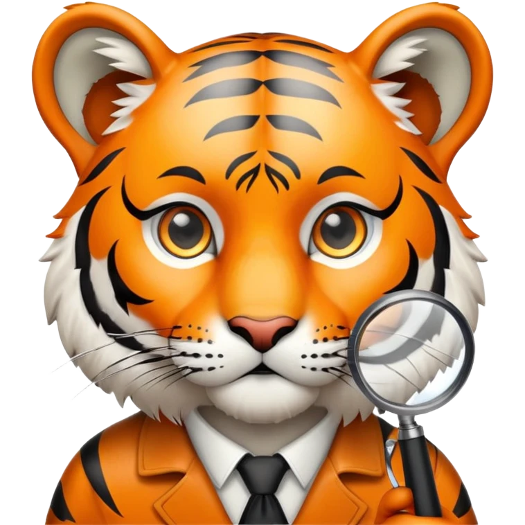 Tiger detective with magnifying glass emoji