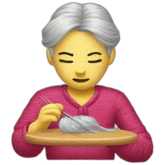 embroidering emoji