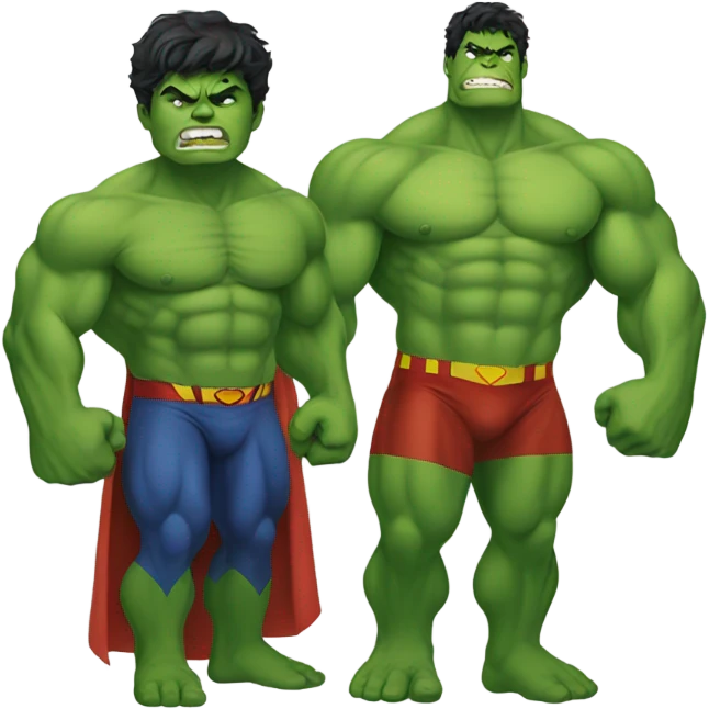 Hulk and superman merged emoji