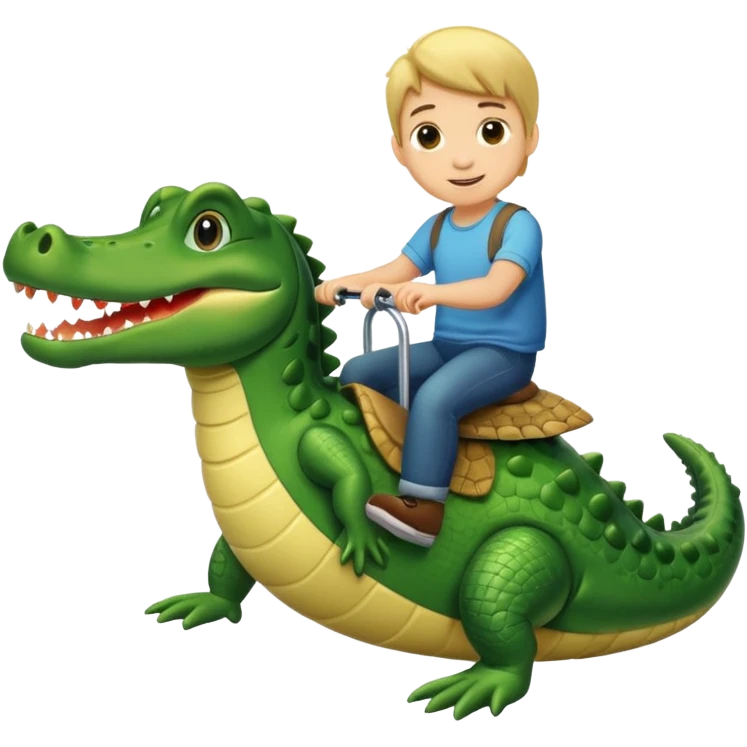 Have a boy riding alligator emoji