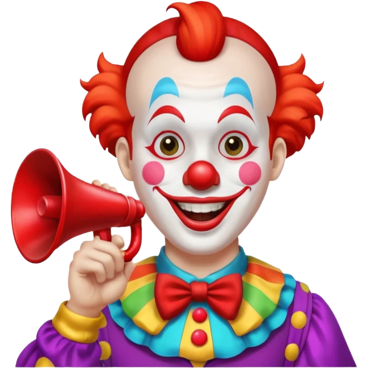  Clown with big sound horn   emoji