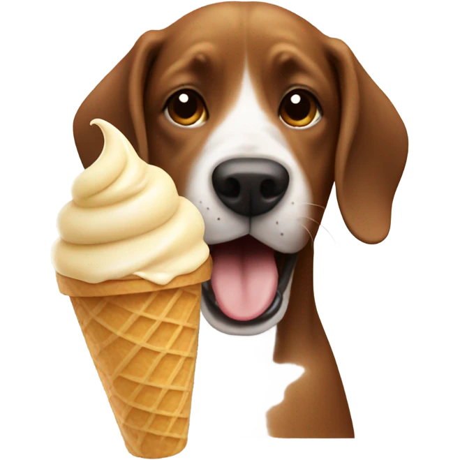 Dog eating brown ice cream  emoji