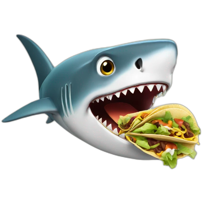 A shark eating tacos emoji