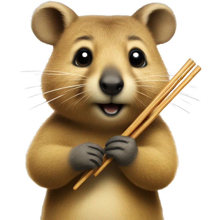 Quokka eating kimball with chopsticks  emoji