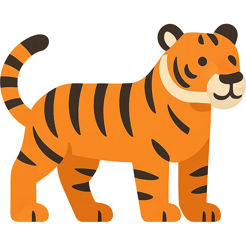 Flat design style tiger emoji