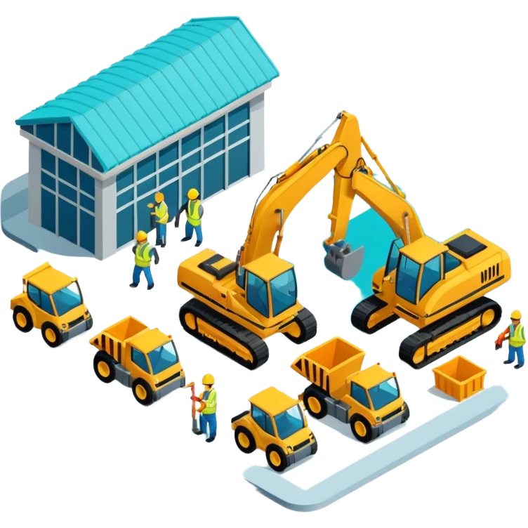create isometric of cathay construction airport emoji
