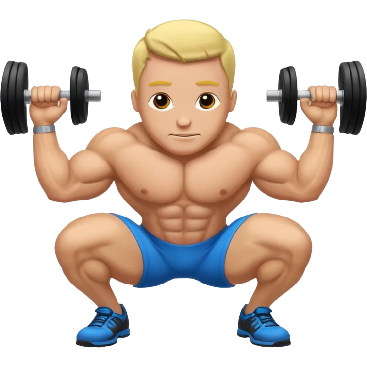 Bodybuilder bold doing pushups emoji