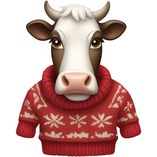 cow wearing a sweater emoji