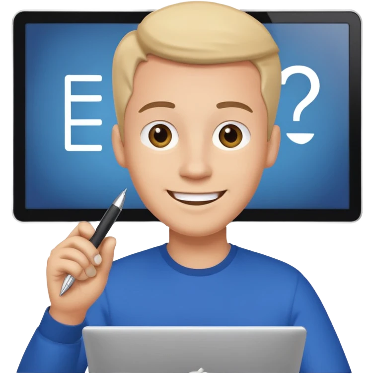 happy man leaving review emoji