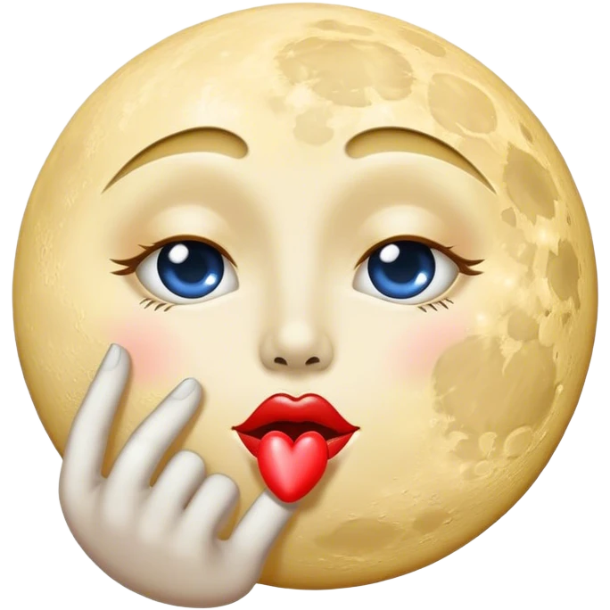 The moon blowing a kiss emoji