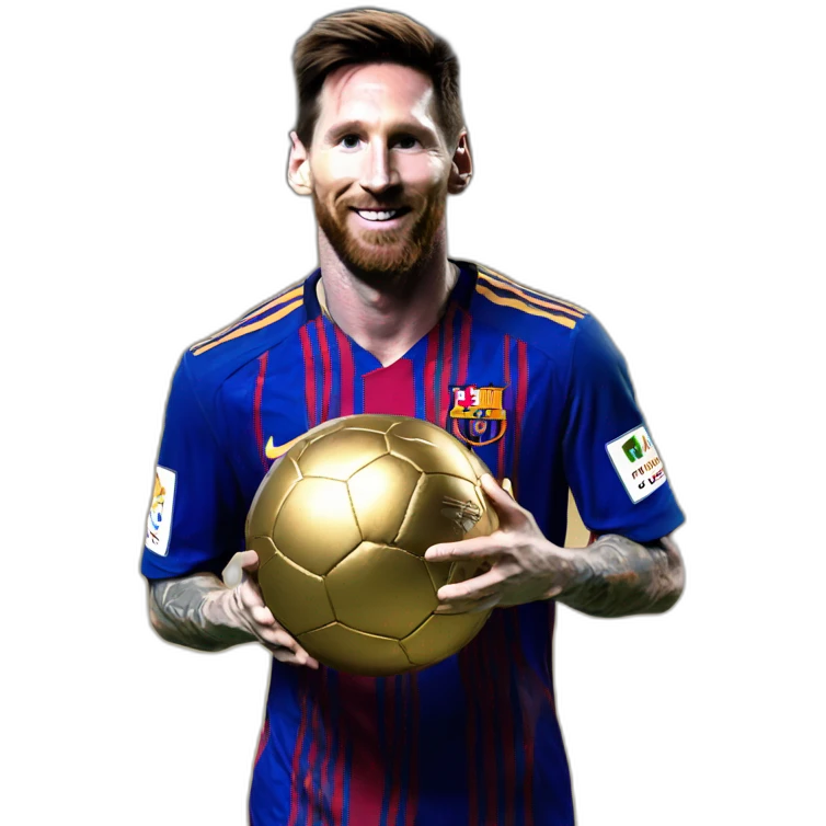 Messi avec ballon d'or emoji