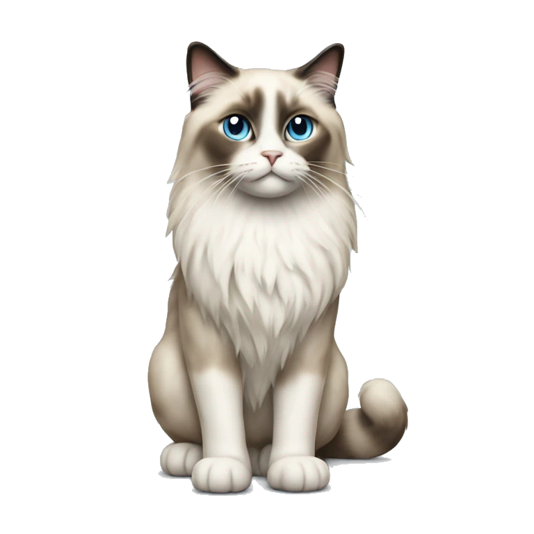 standing ragdoll cat facing left, full body emoji