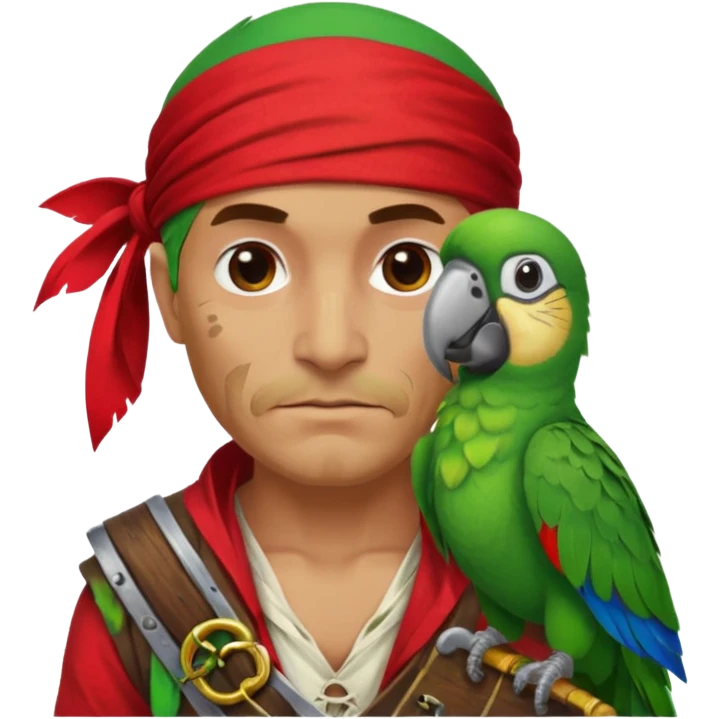 pirate and parrot emoji