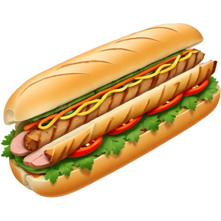 traditional banh mi with char grilled pork emoji