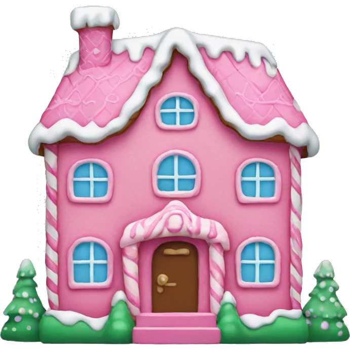 pink gingerbread house emoji
