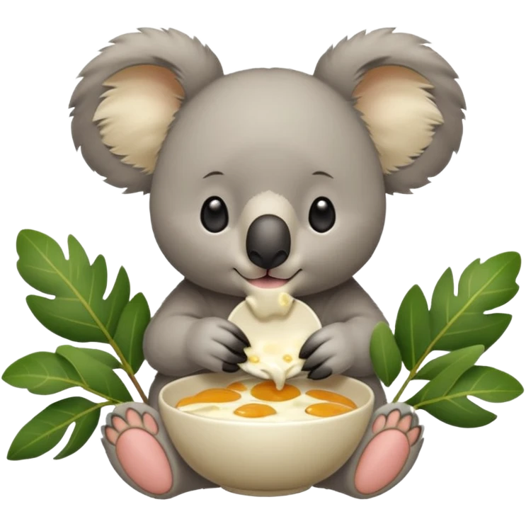 koala eating breakfast emoji
