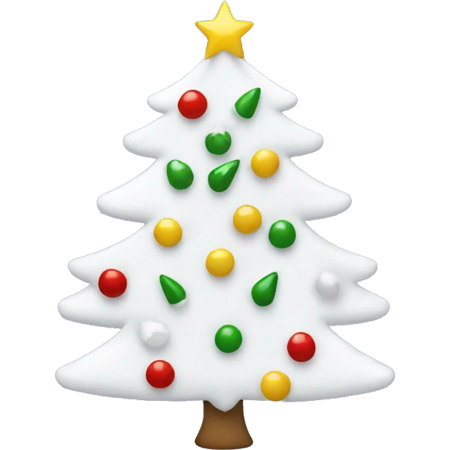 White Christmas tree with fingers as ornaments  emoji