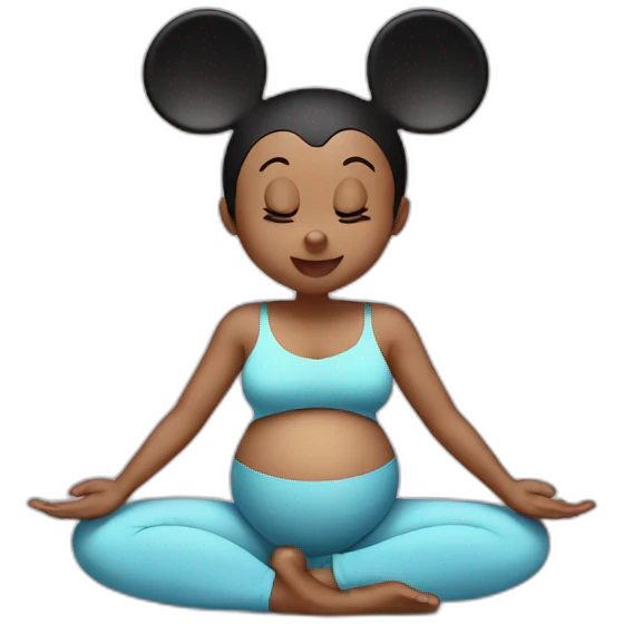 Pregnant Mickey Mouse yoga emoji