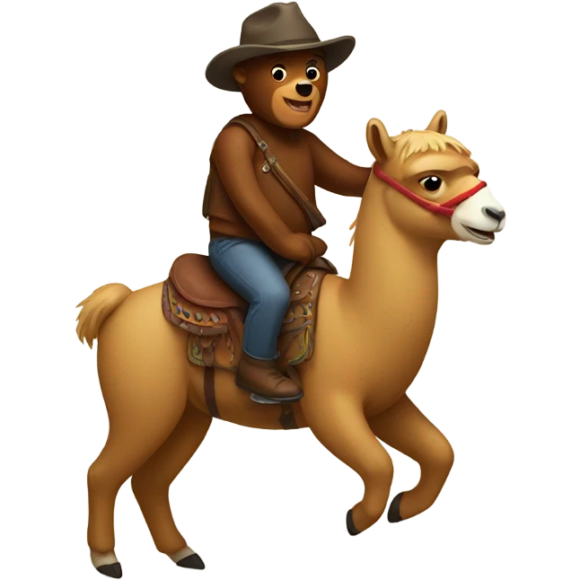 Bear riding llama emoji