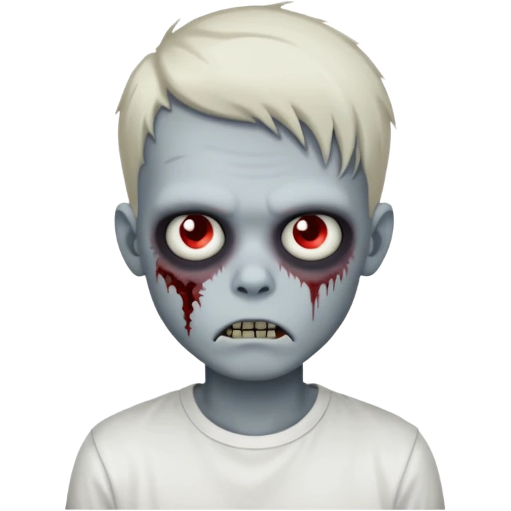 zombie boy with emo hair and white shirt emoji