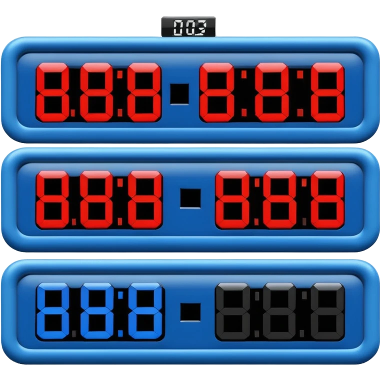 electronic score board blue (#00A3E0) and red (#F9423A) emoji