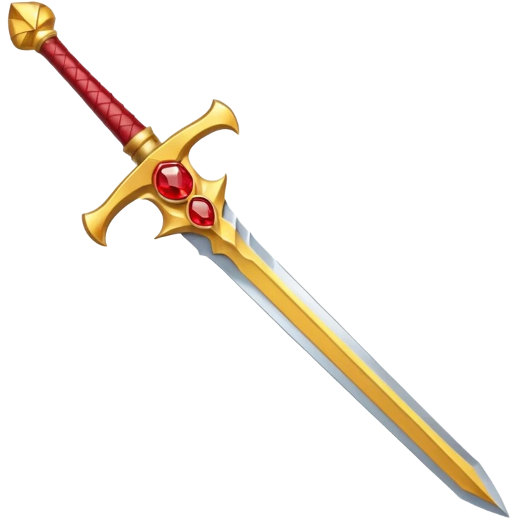 golden sword with red gem, simple emoji