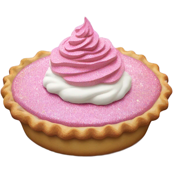 Pink pie with whip cream and glitter  emoji