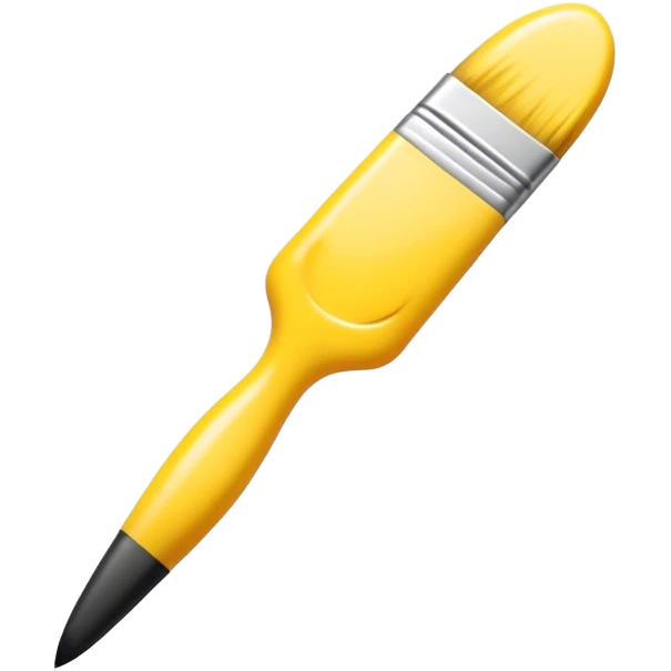 A digital paintbrush hovering in the air, drawing an incomplete emoji with smooth, sketch-like lines. Tiny sparkles and creative energy flow from the brush, giving the sense of creation. Minimalist, clean, and modern digital illustration, perfect for an empty state UI. emoji
