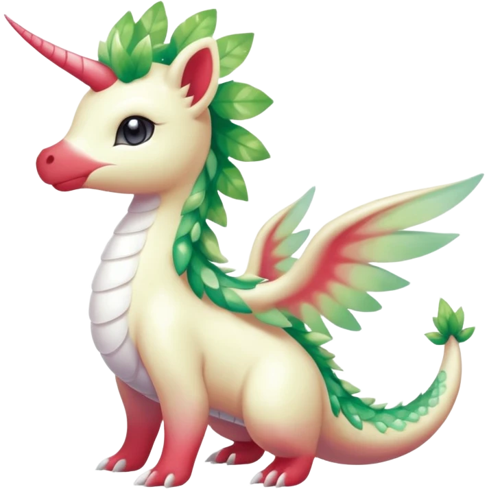 Shiny Sparkly beautiful gorgeous ethereal Scaley Exotic Shaymin-Aurorus-Dragonair-Fakémon-hybrid-creature (full body) emoji