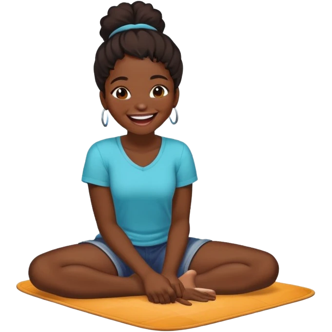 black gorl laughing on the floor emoji