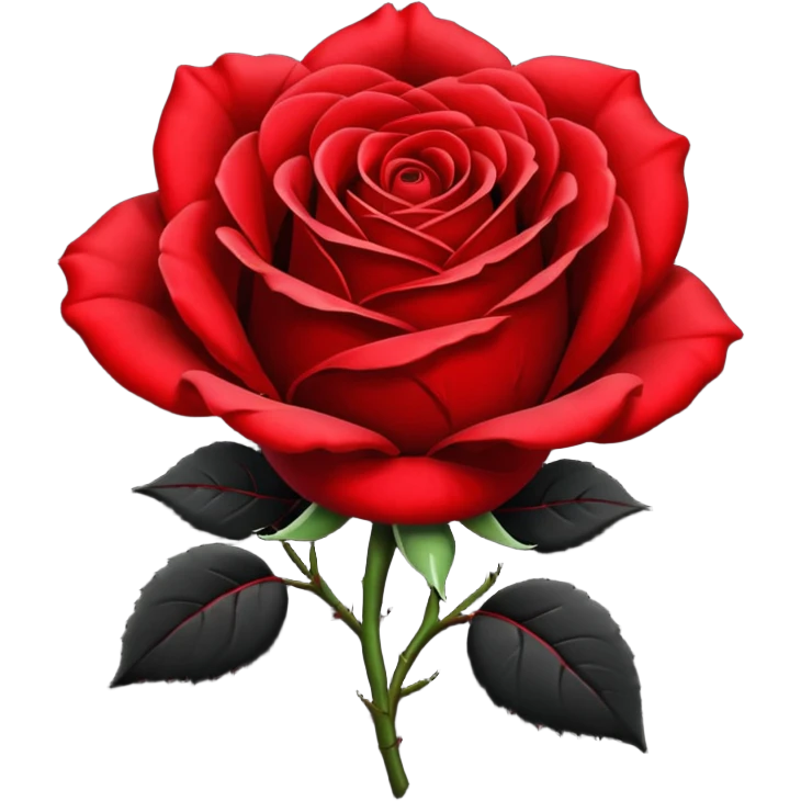 black and red rose emoji