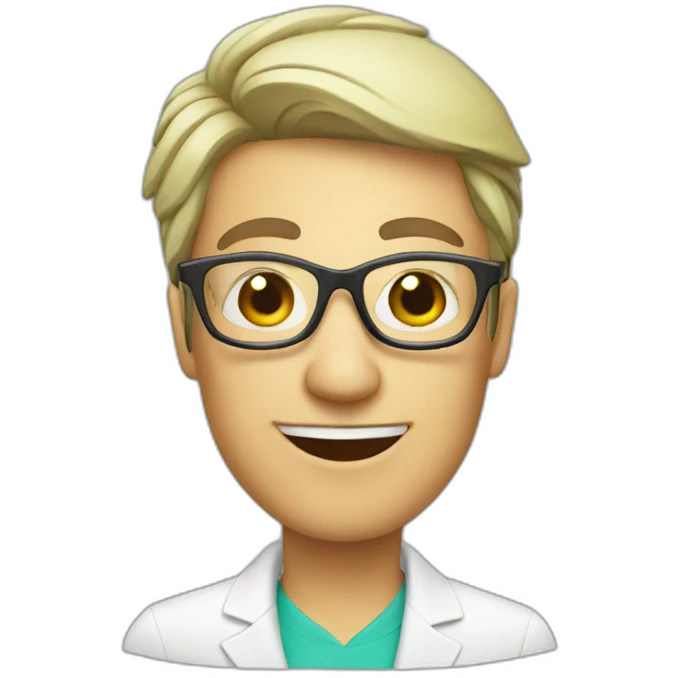 white teacher with glasses drinks mojito emoji