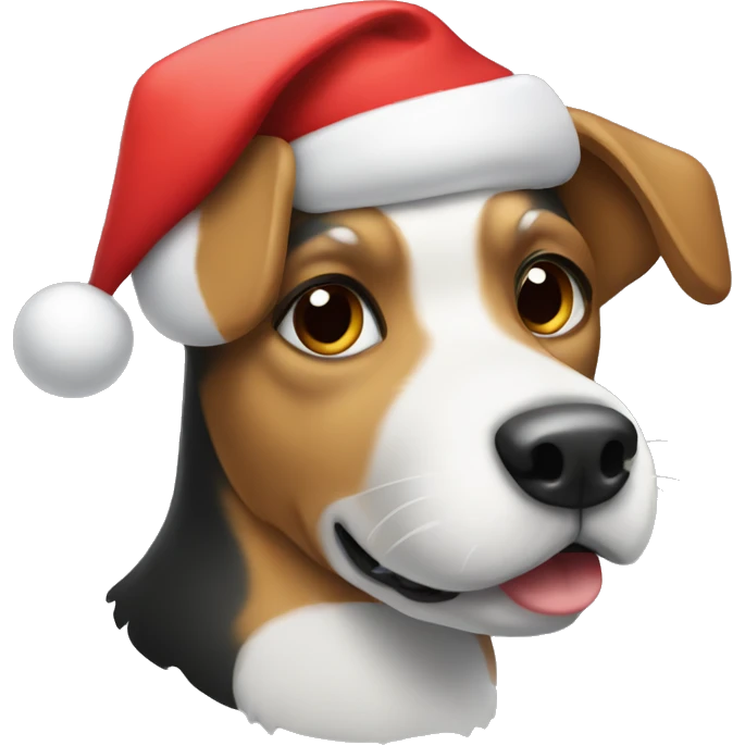 Dog wearing a Christmas hat  emoji