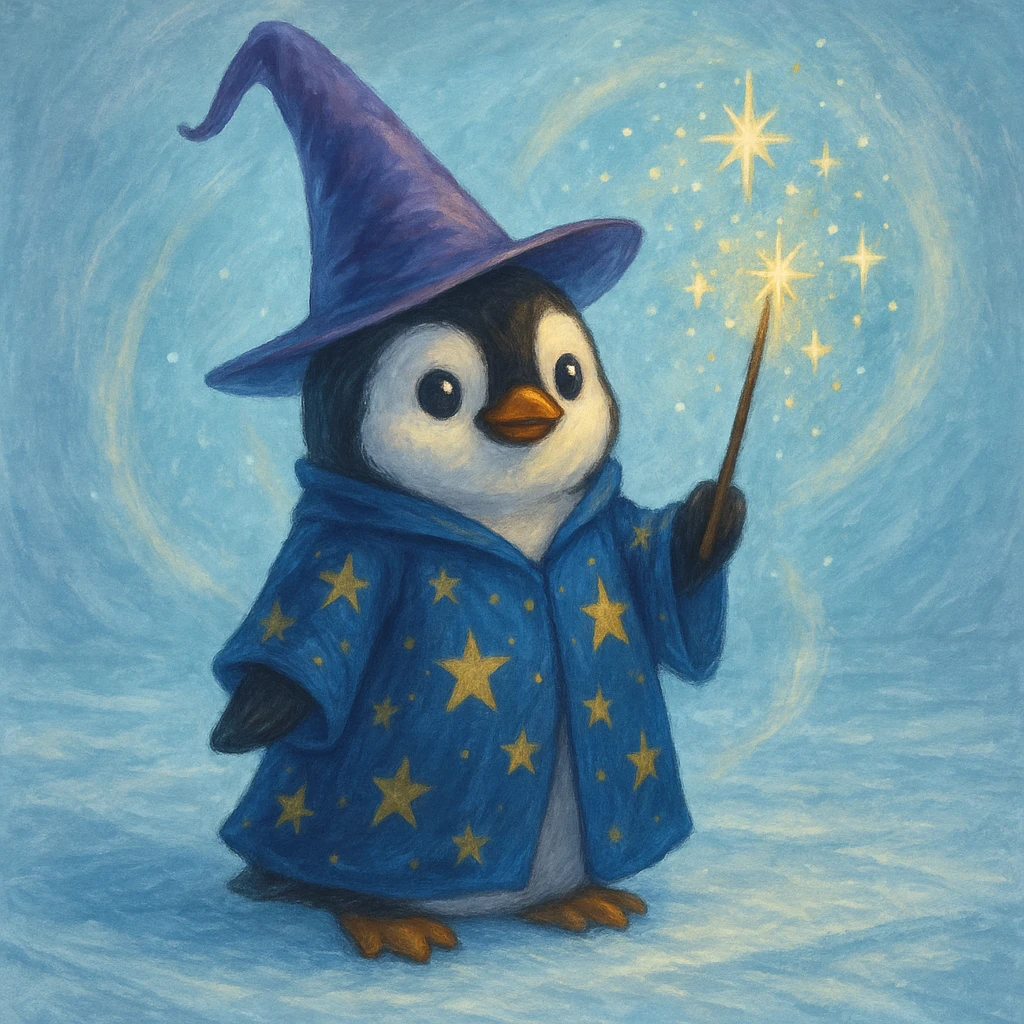 Penguin Wizard emoji
