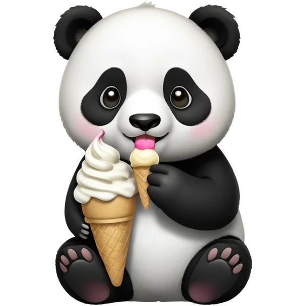 Panda eating ice cream emoji