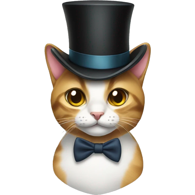 Cat wearing a top hat emoji