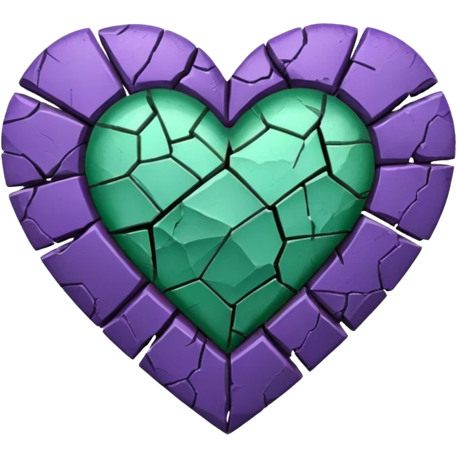violet green broken heart emoji
