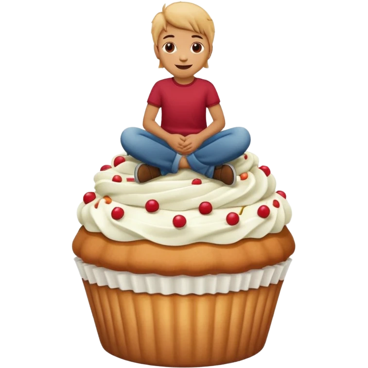 Person sitting on a cupcake emoji